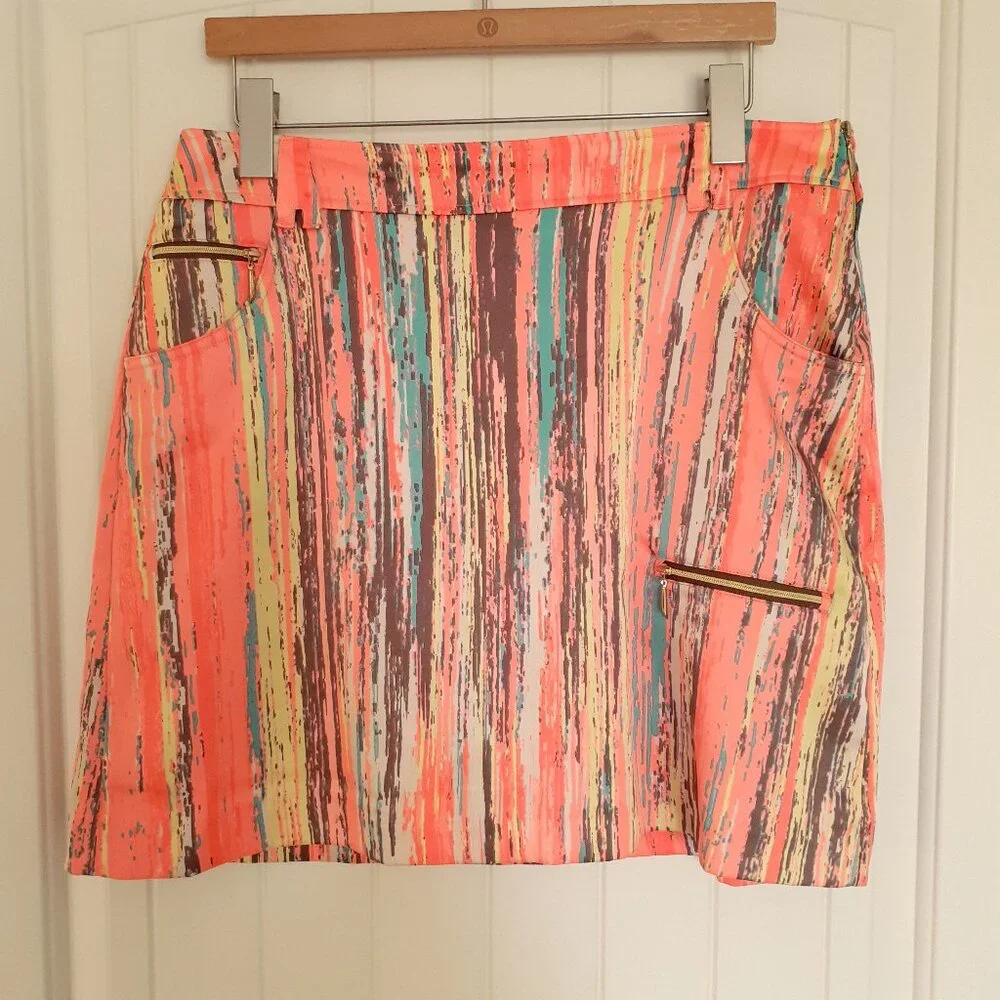 Jamie Sadock Skort Orange Stripe Radiance Size 12